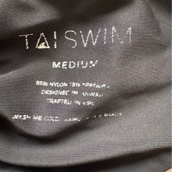 Tai Swim 2 Piece High Cut Cheeky Black Burnout Velvet Textured Leopard Print M - Picture 8 of 10